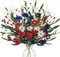 Patriotic Artificial Flowers Red White and Blue Flowers 4th of July Flowers Silk Flowers Arrangement for Memorial Day Independence Day Home Party Centerpiece Vase Decor (4PCS)